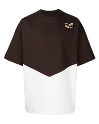 dunkelbraunes T-Shirt mit einem Rundhalsausschnitt von Jil Sander