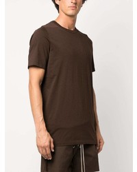 dunkelbraunes T-Shirt mit einem Rundhalsausschnitt von Rick Owens