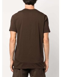 dunkelbraunes T-Shirt mit einem Rundhalsausschnitt von Rick Owens