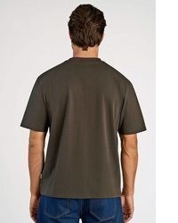 dunkelbraunes T-Shirt mit einem Rundhalsausschnitt von Lindbergh