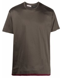dunkelbraunes T-Shirt mit einem Rundhalsausschnitt von Low Brand