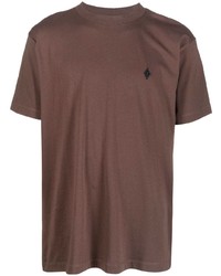 dunkelbraunes T-Shirt mit einem Rundhalsausschnitt von Marcelo Burlon County of Milan