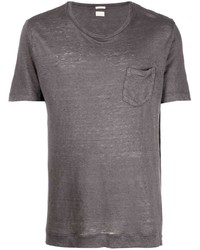 dunkelbraunes T-Shirt mit einem Rundhalsausschnitt von Massimo Alba
