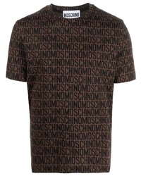 dunkelbraunes T-Shirt mit einem Rundhalsausschnitt von Moschino