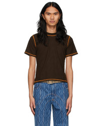 dunkelbraunes T-Shirt mit einem Rundhalsausschnitt von Phlemuns