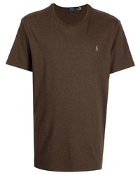 dunkelbraunes T-Shirt mit einem Rundhalsausschnitt von Polo Ralph Lauren