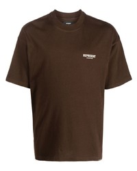 dunkelbraunes T-Shirt mit einem Rundhalsausschnitt von Represent
