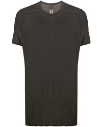 dunkelbraunes T-Shirt mit einem Rundhalsausschnitt von Rick Owens