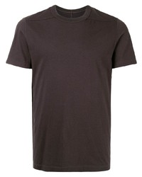 dunkelbraunes T-Shirt mit einem Rundhalsausschnitt von Rick Owens