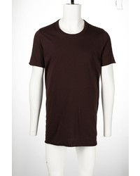 dunkelbraunes T-Shirt mit einem Rundhalsausschnitt von Rick Owens