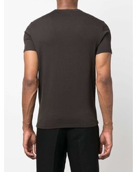 dunkelbraunes T-Shirt mit einem Rundhalsausschnitt von Tom Ford