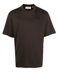 dunkelbraunes T-Shirt mit einem Rundhalsausschnitt von Róhe