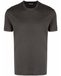dunkelbraunes T-Shirt mit einem Rundhalsausschnitt von Tom Ford