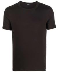 dunkelbraunes T-Shirt mit einem Rundhalsausschnitt von Tom Ford