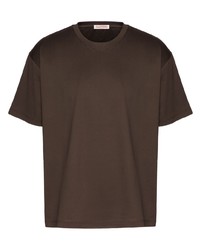 dunkelbraunes T-Shirt mit einem Rundhalsausschnitt von Valentino