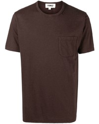 dunkelbraunes T-Shirt mit einem Rundhalsausschnitt von YMC