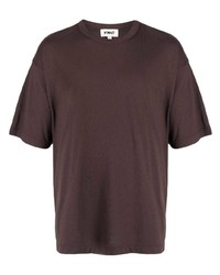 dunkelbraunes T-Shirt mit einem Rundhalsausschnitt von YMC