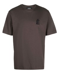 dunkelbraunes T-Shirt mit einem Rundhalsausschnitt von Études