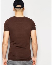 dunkelbraunes T-shirt von Asos