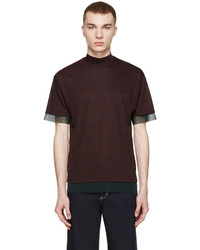 dunkelbraunes T-shirt von Kolor