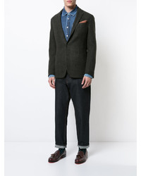 dunkelbraunes Tweed Sakko mit Reliefmuster von Polo Ralph Lauren