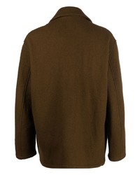 dunkelbraunes Wolllangarmhemd von Sandro