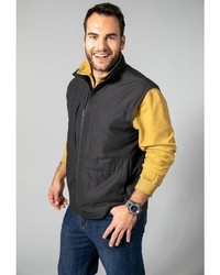 dunkelgraue ärmellose Jacke von MEN PLUS BY HAPPY SIZE