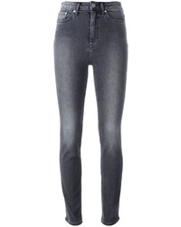 dunkelgraue enge Jeans aus Baumwolle von BLK DNM