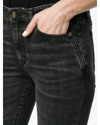 dunkelgraue enge Jeans aus Baumwolle von Saint Laurent