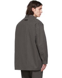 dunkelgraue Shirtjacke aus Baumwolle von Essentials