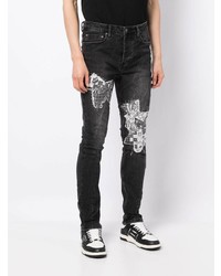 dunkelgraue bedruckte enge Jeans von Ksubi