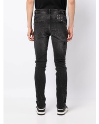 dunkelgraue bedruckte enge Jeans von Ksubi