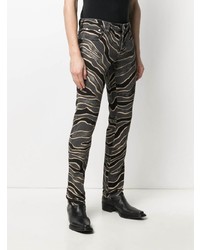 dunkelgraue bedruckte enge Jeans von Just Cavalli