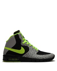 dunkelgraue bedruckte hohe Sneakers aus Segeltuch von Nike