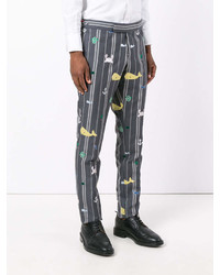 dunkelgraue bedruckte Hose von Thom Browne