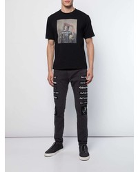 dunkelgraue bedruckte Jeans von Undercover