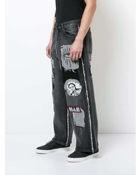 dunkelgraue bedruckte Jeans von Haculla