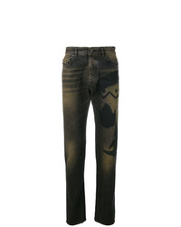 dunkelgraue bedruckte Jeans von Diesel Black Gold
