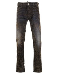 dunkelgraue bedruckte Jeans von DSQUARED2