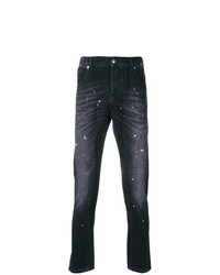 dunkelgraue bedruckte Jeans von Les Hommes Urban