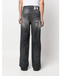 dunkelgraue bedruckte Jeans von Domenico Formichetti