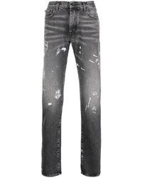 dunkelgraue bedruckte Jeans von Off-White
