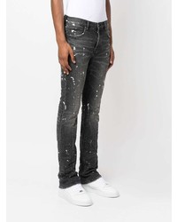 dunkelgraue bedruckte Jeans von purple brand