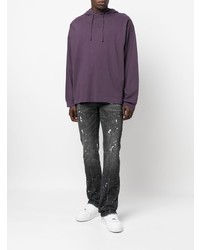 dunkelgraue bedruckte Jeans von purple brand