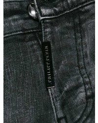 dunkelgraue bedruckte Jeans von Philipp Plein