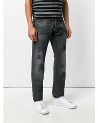 dunkelgraue bedruckte Jeans von Philipp Plein