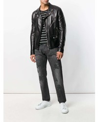 dunkelgraue bedruckte Jeans von Philipp Plein