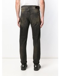 dunkelgraue bedruckte Jeans von Diesel Black Gold