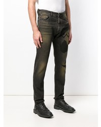 dunkelgraue bedruckte Jeans von Diesel Black Gold