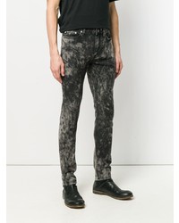 dunkelgraue bedruckte Jeans von BLK DNM